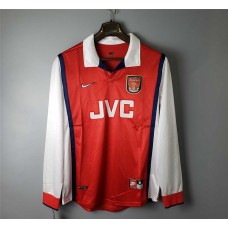 Arsenal 98/99 Home Dark Red Long Sleeve Soccer Jersey